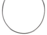 Rhodium Over Bronze Omega Necklace 18 inch 4mm