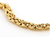 18k Yellow Gold Over Bronze Flat Byzantine Link Bracelet 7.5 inch