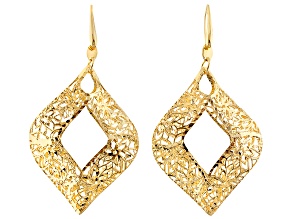18k Yellow Gold Over Bronze Dangle Earrings