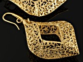 18k Yellow Gold Over Bronze Dangle Earrings