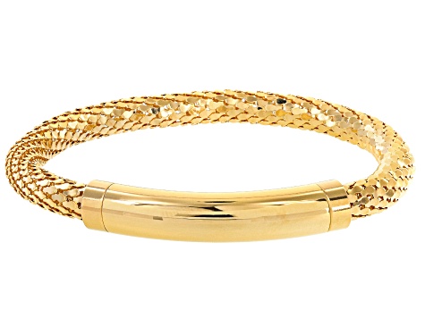 18k Yellow Gold Over Bronze Mesh Link Bracelet 7 5 Inch Bec723b 18k Yellow Gold Over Bronze Mesh Link Bracelet 7 5 Inch
