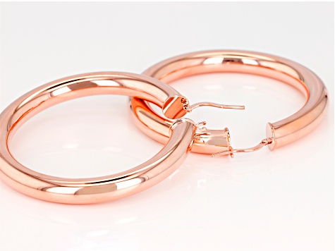 Moda Al Massimo® 18k Rose Gold Over Bronze 51mm X 6mm Polished Hoop Earrings