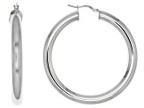 Moda Al Massimo® Platinum Over Bronze 51mm X 6mm Polished Hoop Earrings