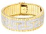 18k Yellow Gold & Rhodium Over Bronze Omega Link Bracelet 7.75 inch