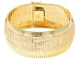 18k Yellow Gold Over Bronze Omega Link Bracelet 7.5 inch