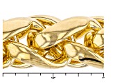 18k Yellow Gold Over Bronze Wheat Link Lion Head Bracelet 9 inch