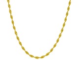 18k Yellow Gold Over Bronze Herringbone Cable Rope Link Chain Set Of 3