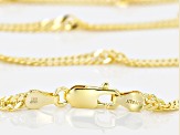 18k Yellow Gold Over Bronze Singapore Link Chain Necklace Set Of 2 20/24 inch