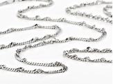 Rhodium Over Bronze Singapore Chain Necklace Set Of Two