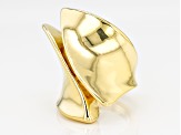 18k Yellow Gold Over Bronze Statement Ring