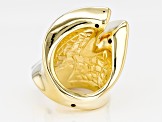 18k Yellow Gold Over Bronze Statement Ring