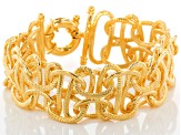 18k Yellow Gold Over Bronze Byzantine Bracelet 7.75 inch