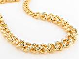 18k Yellow Gold Over Bronze Curb Necklace 18 inch