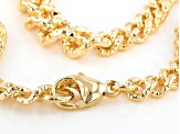 18k Yellow Gold Over Bronze Curb Necklace 18 inch