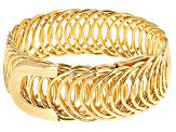 18k Yellow Gold Over Bronze Curb Bangle Bracelet 8 inch