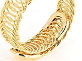 18k Yellow Gold Over Bronze Curb Bangle Bracelet 8 inch