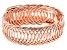 18k Rose Gold Over Bronze Curb Bangle Bracelet 8 inch