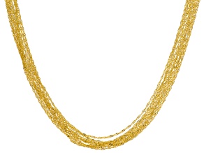 18k Yellow Gold Over Bronze Singapore Chain Necklace 24 inch