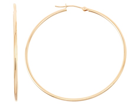 14k Yellow Gold 1.5mm Thick 40mm Hoop Earrings
