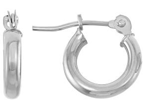 14k White Gold 2mm Thick 13mm Classic Hoop Earrings