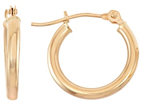 14k Yellow Gold 2mm Thick 15mm Classic Hoop Earrings