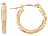 14k Yellow Gold 2mm Thick 15mm Classic Hoop Earrings