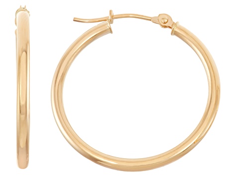 14k Yellow Gold 2mm Thick 20mm Classic Hoop Earrings