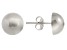 14k White Gold 8mm High Polish Half-Ball Earrings