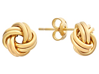 10k Yellow Gold Love Knot Stud Earrings