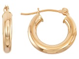 14k Yellow Gold 3mm Thick 15mm Classic Hoop Earrings