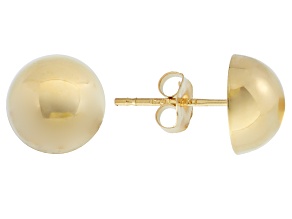 14k Yellow Gold 8mm High Polish Half-Ball Earrings