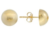 14k Yellow Gold 8mm High Polish Half-Ball Earrings