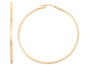 14k Yellow Gold 2mm Thick 60mm Classic Hoop Earrings
