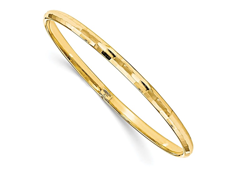 10k Yellow Gold Polished Bangle Bracelet - BGV513 | JTV