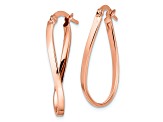 10k Rose Gold 26mm x 9mm Polished Hinged Hoop Earrings