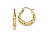 10k Yellow Gold Polished & Diamond-Cut Hoop Earrings