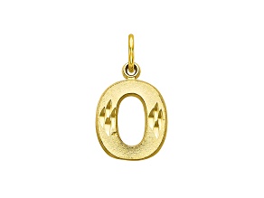 10k Yellow Gold initial O Charm