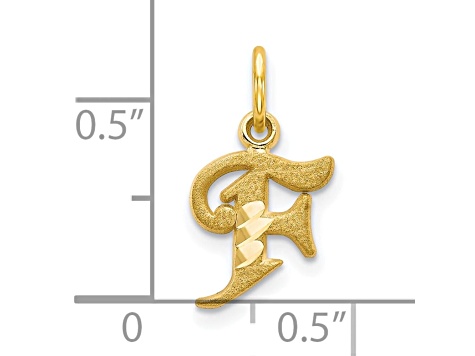10k Yellow Gold initial F Charm