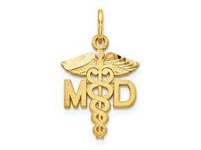 10k Yellow Gold Solid Doctor Of Medicine Md Charm