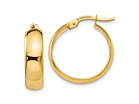 10k Yellow Gold 19mm x 4.6mm Polished Hinged Hoop Earrings