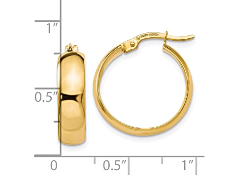 10k Yellow Gold 19mm x 4.6mm Polished Hinged Hoop Earrings