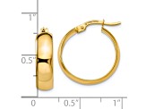 10k Yellow Gold 19mm x 4.6mm Polished Hinged Hoop Earrings