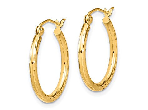 Everlasting Gold 10k Gold Heart Hoop Earrings