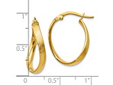 10k Yellow Gold 23mm x 11mm Polished Hinged Hoop Earrings