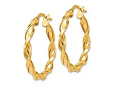10k Yellow Gold 25mm x 3.25mm Polished Twisted Hoop Earrings