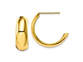 10k Yellow Gold Polished 6.5mm J-Hoop Earrings