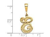 10k Yellow Gold Script initial E Charm