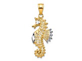 10k Yellow Gold & Rhodium Seahorse Charm