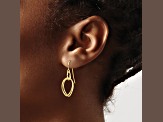 10k Yellow Gold Polished And Textured Shepherd Hook Dangle Earrings