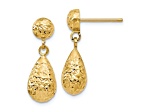 10k Yellow Gold Diamond-Cut Post Dangle Earrings